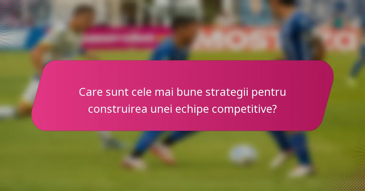 Care sunt cele mai bune strategii pentru construirea unei echipe competitive?