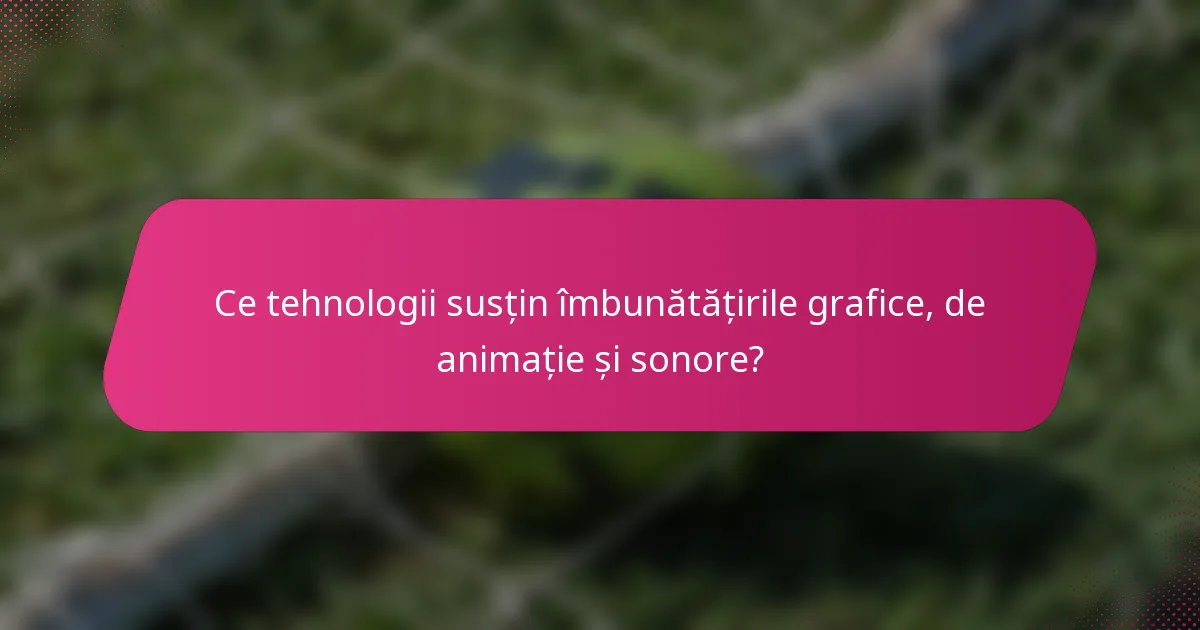 Ce tehnologii susțin îmbunătățirile grafice, de animație și sonore?