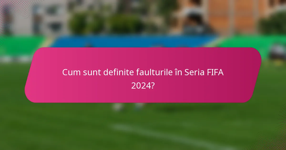Cum sunt definite faulturile în Seria FIFA 2024?